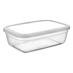 Transparent rectangular plastic food container set of 3 with 500ml 800ml and 1000ml - Image 2