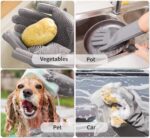 01 Pair of Household Non slip Magic Reusable Silicone Kitchen Cleaning Dishwashing Dish Washing Gloves - Image 3